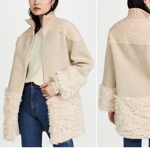 Something Navy Faux Shearling Coat